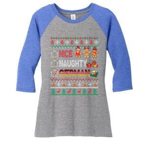 Nice Naughty Proud Ger Christmas Family Group Gift Women's Tri-Blend 3/4-Sleeve Raglan Shirt