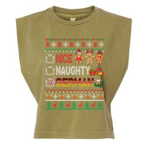 Nice Naughty Proud Ger Christmas Family Group Gift Garment-Dyed Women's Muscle Tee