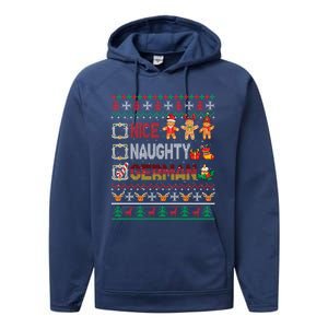 Nice Naughty Proud Ger Christmas Family Group Gift Performance Fleece Hoodie