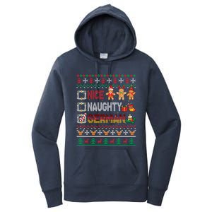 Nice Naughty Proud Ger Christmas Family Group Gift Women's Pullover Hoodie