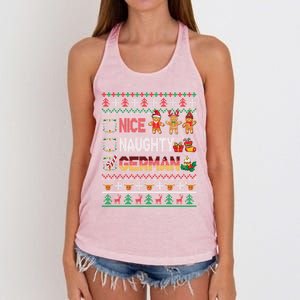 Nice Naughty Proud Ger Christmas Family Group Gift Women's Knotted Racerback Tank