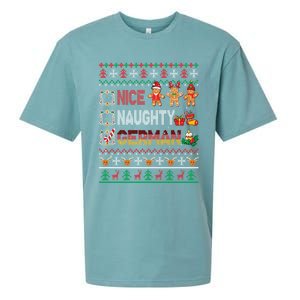 Nice Naughty Proud Ger Christmas Family Group Gift Sueded Cloud Jersey T-Shirt