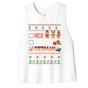 Nice Naughty Proud Ger Christmas Family Group Gift Women's Racerback Cropped Tank