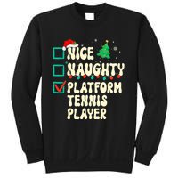 Nice Naughty Platform Tennis Player Xmas List Santa Claus Sweatshirt