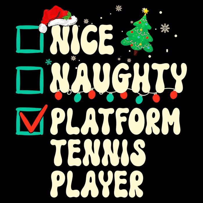 Nice Naughty Platform Tennis Player Xmas List Santa Claus Button