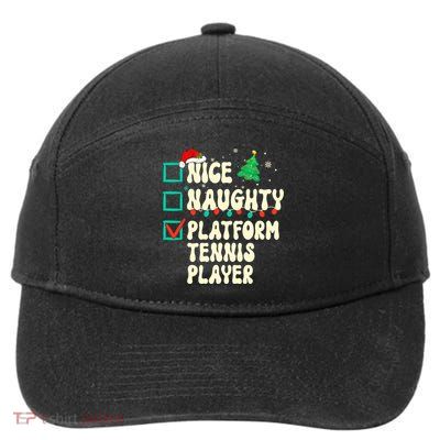 Nice Naughty Platform Tennis Player Xmas List Santa Claus 7-Panel Snapback Hat