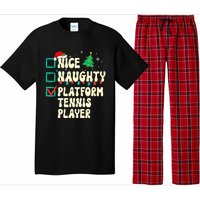 Nice Naughty Platform Tennis Player Xmas List Santa Claus Pajama Set