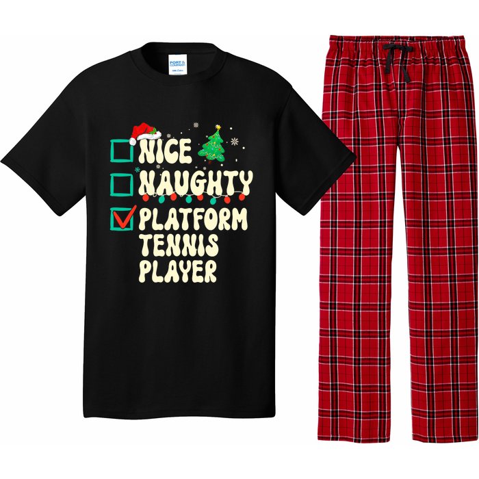 Nice Naughty Platform Tennis Player Xmas List Santa Claus Pajama Set