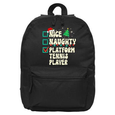Nice Naughty Platform Tennis Player Xmas List Santa Claus 16 in Basic Backpack