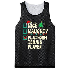 Nice Naughty Platform Tennis Player Xmas List Santa Claus Mesh Reversible Basketball Jersey Tank