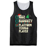 Nice Naughty Platform Tennis Player Xmas List Santa Claus Mesh Reversible Basketball Jersey Tank