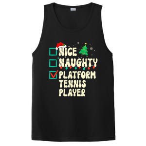 Nice Naughty Platform Tennis Player Xmas List Santa Claus PosiCharge Competitor Tank