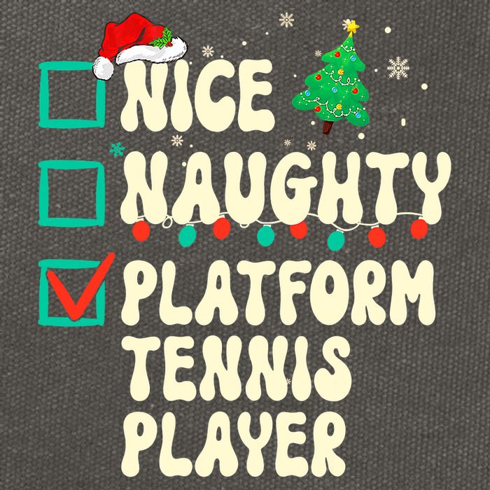 Nice Naughty Platform Tennis Player Xmas List Santa Claus Cotton Canvas Backpack