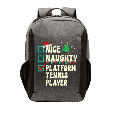 Nice Naughty Platform Tennis Player Xmas List Santa Claus Vector Backpack