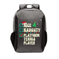Nice Naughty Platform Tennis Player Xmas List Santa Claus Vector Backpack