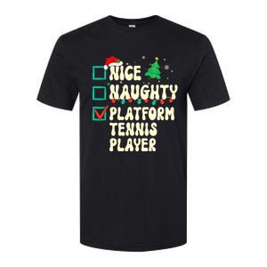 Nice Naughty Platform Tennis Player Xmas List Santa Claus Softstyle CVC T-Shirt