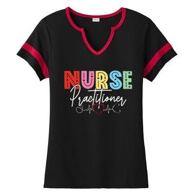 NP Nurse Practitioner Valentine's day Healthcare Examination Ladies Halftime Notch Neck Tee