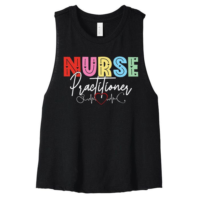 NP Nurse Practitioner Valentine's day Healthcare Examination Women's Racerback Cropped Tank