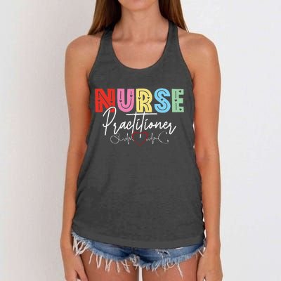 NP Nurse Practitioner Valentine's day Healthcare Examination Women's Knotted Racerback Tank