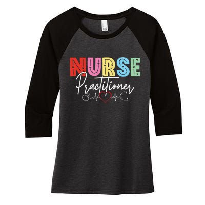 NP Nurse Practitioner Valentine's day Healthcare Examination Women's Tri-Blend 3/4-Sleeve Raglan Shirt