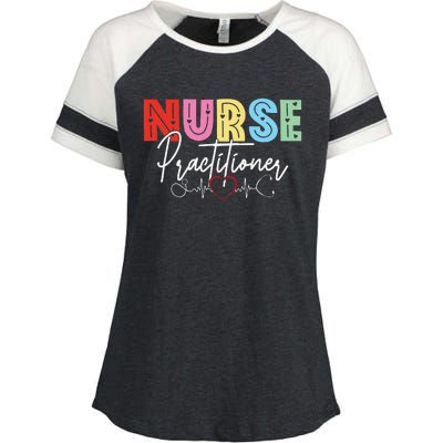 NP Nurse Practitioner Valentine's day Healthcare Examination Enza Ladies Jersey Colorblock Tee