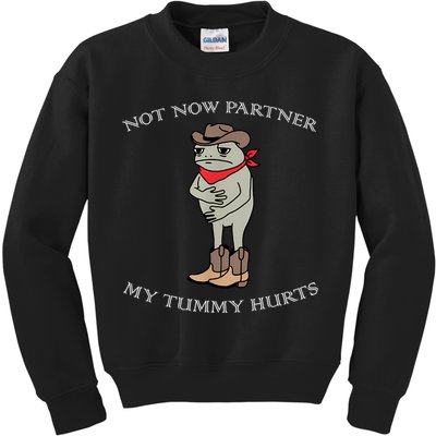 Not Now Partner My Tummy Hurts Kids Sweatshirt