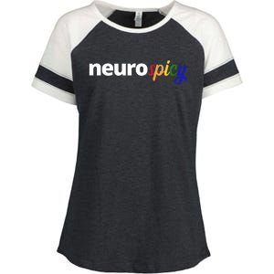 Neurospicy Neurodivergent Pride Autism Enza Ladies Jersey Colorblock Tee