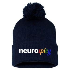 Neurospicy Neurodivergent Pride Autism Pom Pom 12in Knit Beanie