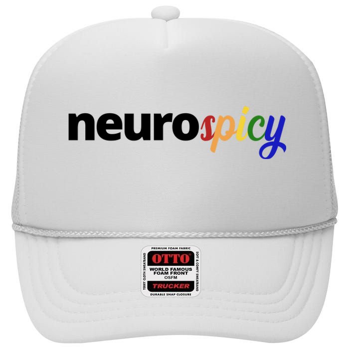 Neurospicy Neurodivergent Pride Autism High Crown Mesh Back Trucker Hat