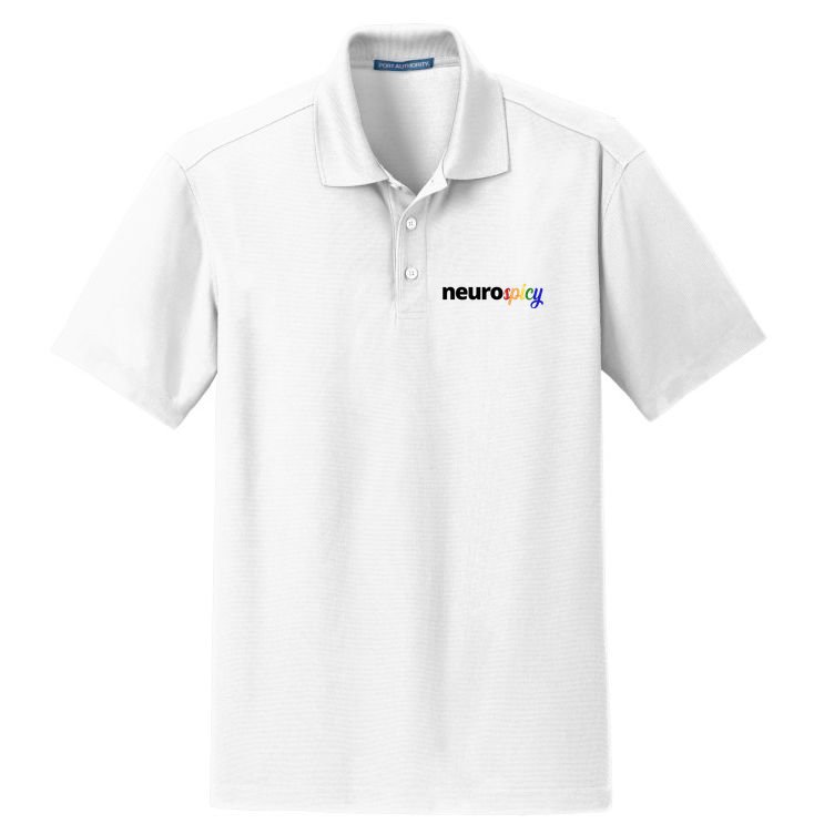 Neurospicy Neurodivergent Pride Autism Dry Zone Grid Polo