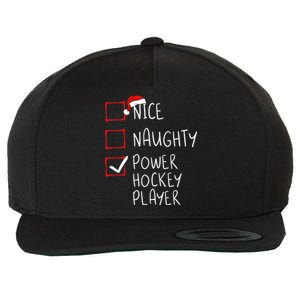 Nice Naughty Power Hockey Player List Christmas Santa Claus Gift Wool Snapback Cap