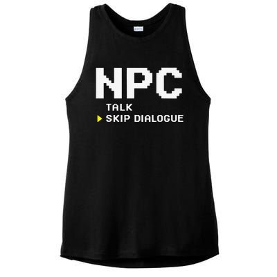 Npc Non Player Character Skip Dialogue Gamer Ladies PosiCharge Tri-Blend Wicking Tank