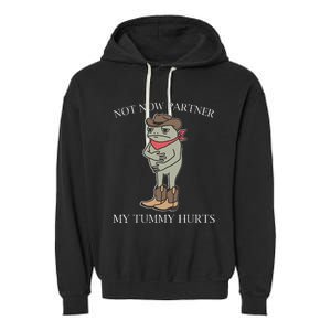 Not Now Partner My Tummy Hurts Garment-Dyed Fleece Hoodie