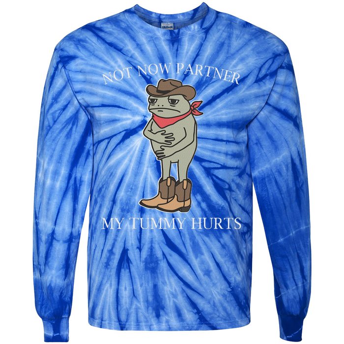 Not Now Partner My Tummy Hurts Tie-Dye Long Sleeve Shirt