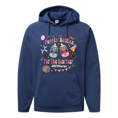 Nicu Nurse Poppin Bottles For The New Year 2024 Performance Fleece Hoodie