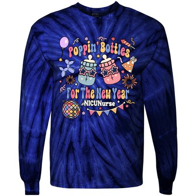 Nicu Nurse Poppin Bottles For The New Year 2024 Tie-Dye Long Sleeve Shirt