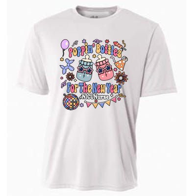 Nicu Nurse Poppin Bottles For The New Year 2024 Cooling Performance Crew T-Shirt