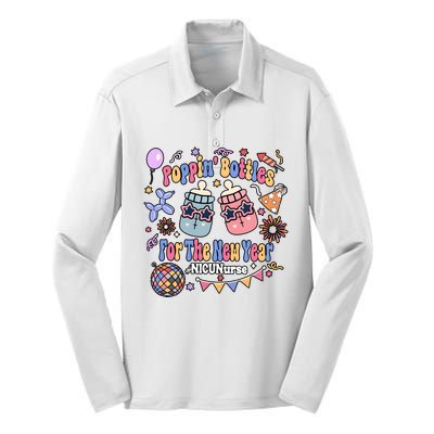 Nicu Nurse Poppin Bottles For The New Year 2024 Silk Touch Performance Long Sleeve Polo