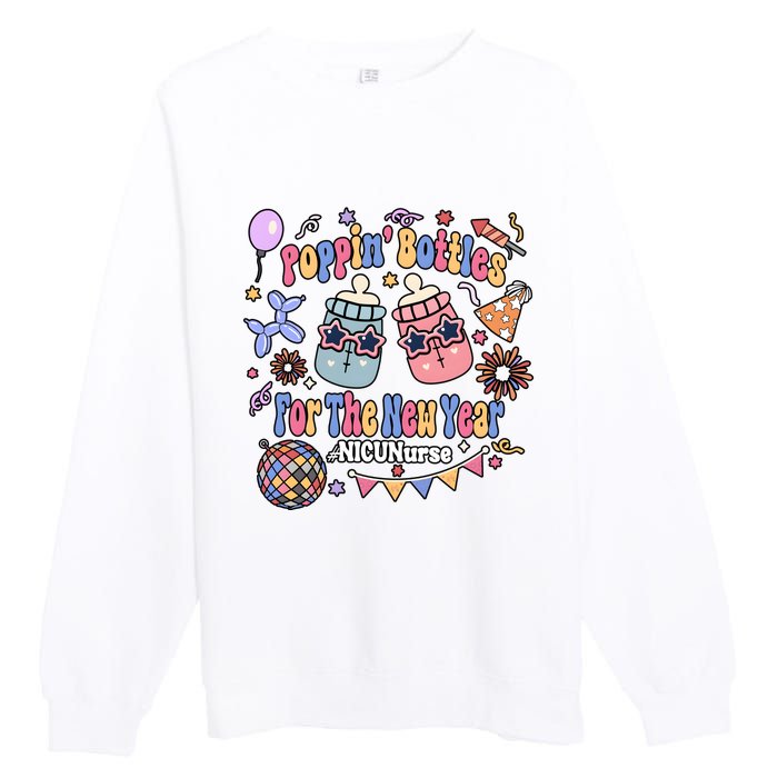 Nicu Nurse Poppin Bottles For The New Year 2024 Premium Crewneck Sweatshirt