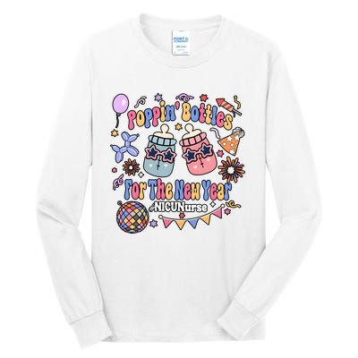 Nicu Nurse Poppin Bottles For The New Year 2024 Tall Long Sleeve T-Shirt