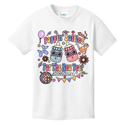 Nicu Nurse Poppin Bottles For The New Year 2024 Kids T-Shirt