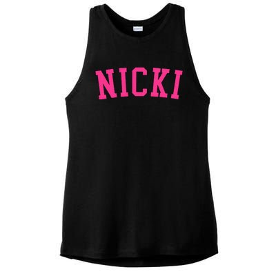 Name Nicki Personalized I Love Nicki Ladies PosiCharge Tri-Blend Wicking Tank