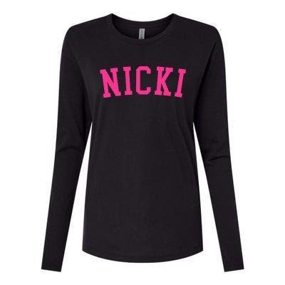 Name Nicki Personalized I Love Nicki Womens Cotton Relaxed Long Sleeve T-Shirt