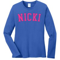 Name Nicki Personalized I Love Nicki Ladies Long Sleeve Shirt