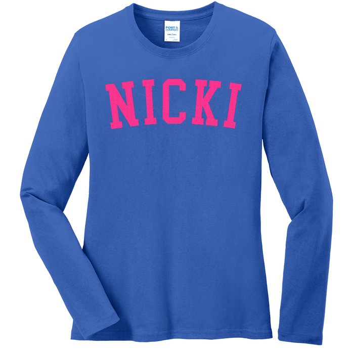 Name Nicki Personalized I Love Nicki Ladies Long Sleeve Shirt