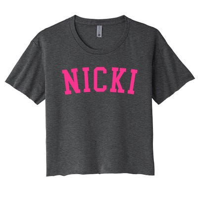 Name Nicki Personalized I Love Nicki Women's Crop Top Tee