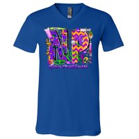 Np Nurse Practitioner Mardi Gras New Orleans Nursing Life V-Neck T-Shirt