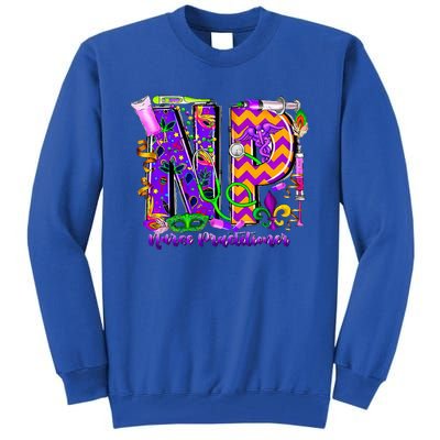 Np Nurse Practitioner Mardi Gras New Orleans Nursing Life Tall Sweatshirt