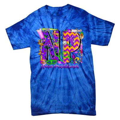 Np Nurse Practitioner Mardi Gras New Orleans Nursing Life Tie-Dye T-Shirt