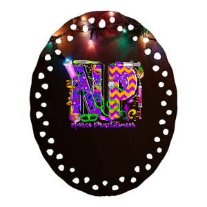 Np Nurse Practitioner Mardi Gras New Orleans Nursing Life Ceramic Oval Ornament